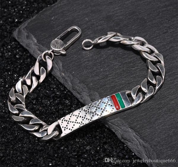 

s925 sterling silver bracelet with 8mm width pendant and skull design connect chain bracelet for women and man wedding gift jewelry82, Black