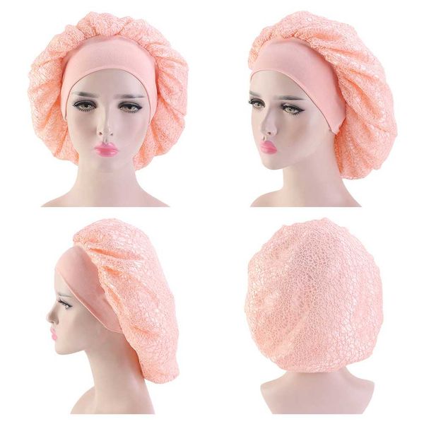 

beanie/skull caps women night wide brimmed dome home extra large mesh multifunctional double layer cover wrap care elastic sleeping cap, Blue;gray