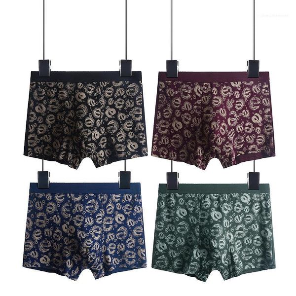 

print underpants casual apparel breathable mens designer boxers relaxed loose style homme clothing fashion plus size, Black;white
