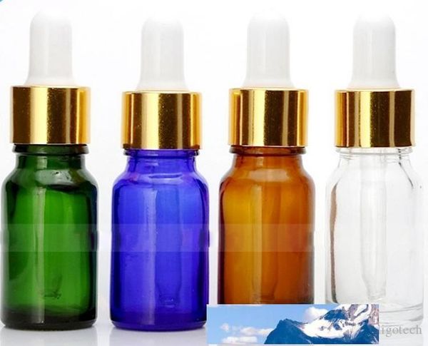 Preço por atacado 768 pcs 10ml Glass Eye Garrafa-gotas, clara âmbar verde azul frasco de óleo essencial, 10 ml frascos de perfume pequenos portáteis