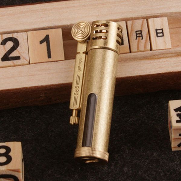 

pure copper kerosene lighter zorro old vintage high-grade wind proof grinding wheel lighter