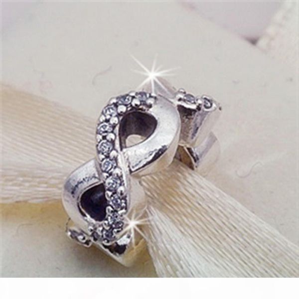 

2017 день матери 925 стерлингового серебра бесконечная любовь шарик шарма с clear cz подходит для европейского pandora браслеты ювелирные из, Black