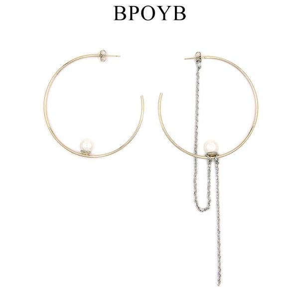 

dangle & chandelier bpoyb street fashion geometry earrings for women natural freshwater pearl tassel gold silver color punk jewelry