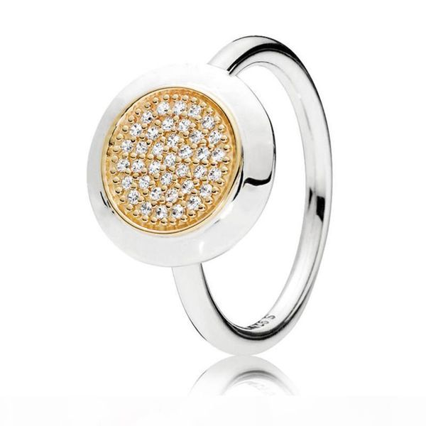 

2018 новые прибыл аутентичные 925 sterling silver двухцветной подписи дизайнера кольца для женщин свадебного обручального подарка ювелирных
