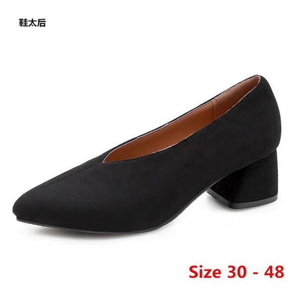 

dress shoes stiletto women pointed toe pumps high heel party wedding concise office lady heels small big size 30 - 48, Black