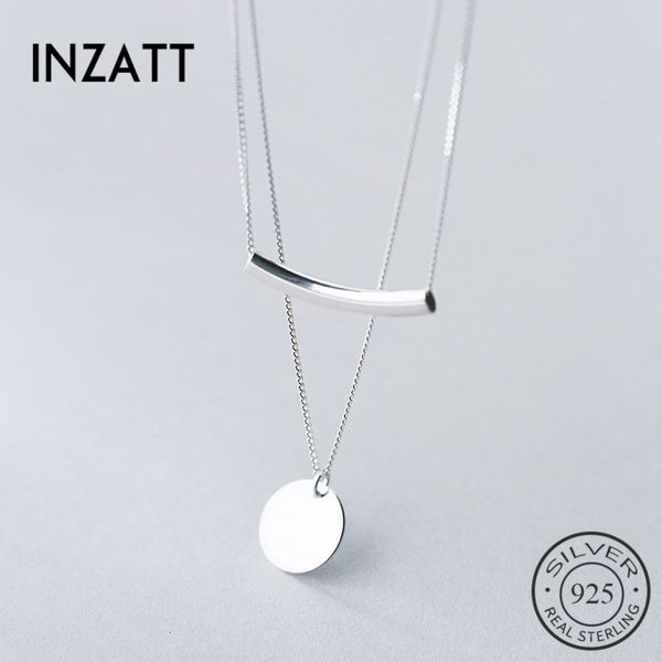 

inzatt real 925 sterling silver pendant necklaces minimalist choker fine jewelry for women party cute accessories