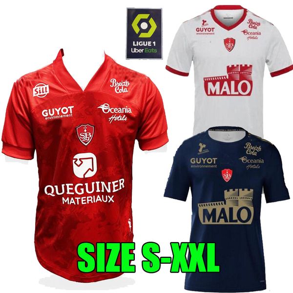 

20 21 maillot de foot brest stade 29 soccer jerseys home away third 2020 2021 diallo charbonnier lasne cardona perraud bain football shirts, Black;yellow