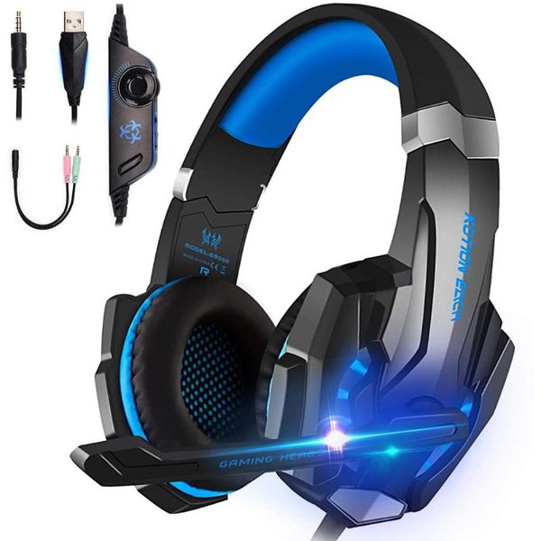 

g9000 gaming headset casque deep bass stereo game headphone with microphone led light for phone lappc gamer