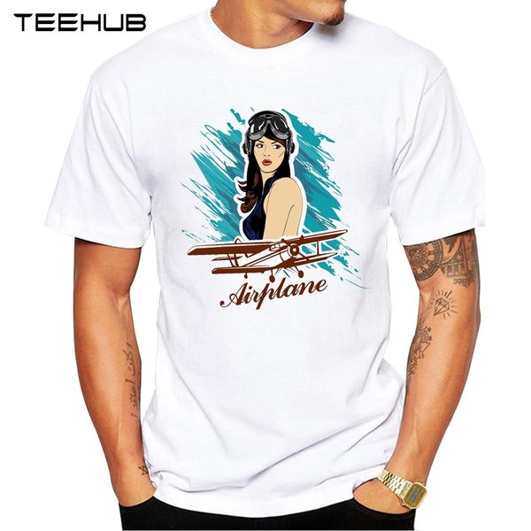 

new arrivals 2019 teehub cool men's fashion beautiful pilot design t-shirt short sleeve o-neck hipster tee