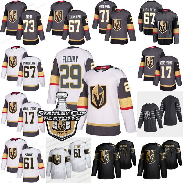 

marc-andre fleury vegas golden knights 2020 stanley cup playoffs jersey robin lehner mark stone marchessault karlsson pacioretty reaves tuch, Black;red