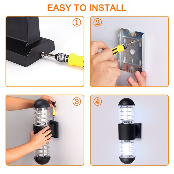 

e27 socket 24w industrial vintage wall lamps waterproof aluminum glass lampshade led wall light fixtures ip65 wall lamp outdoor