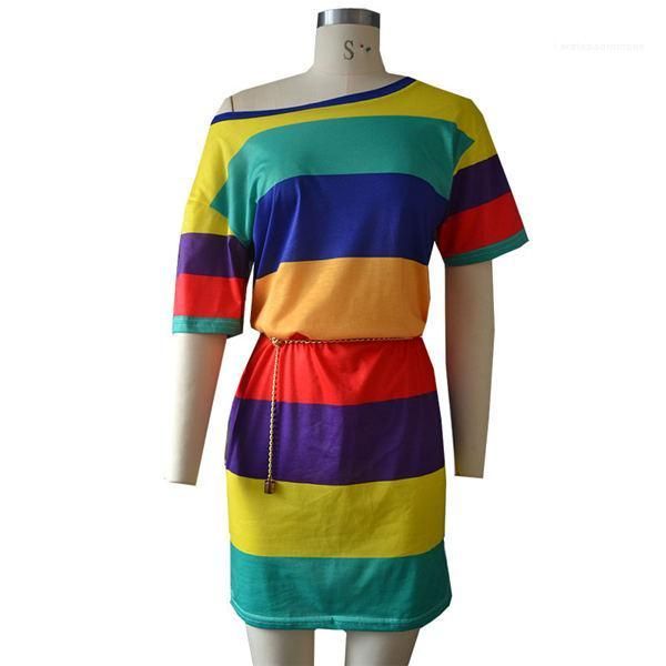 

clothing womens designer rainbow stripe dress women summer female shirt long sleeve plus size dress woman designer, Black;gray
