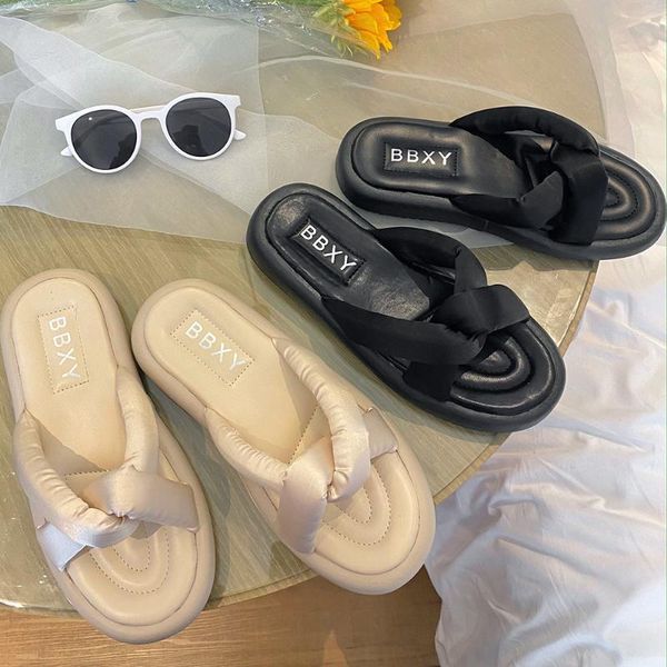 

fashion women slippers comfortable flat heel round toe casual shoes summer solid color mules shoes, Black