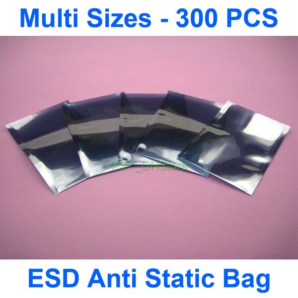 

multi sizes 300 pcs esd anti static bags usable size (width 4" to 5.7") x (length 6" to 9") electronic packing (100 - 14