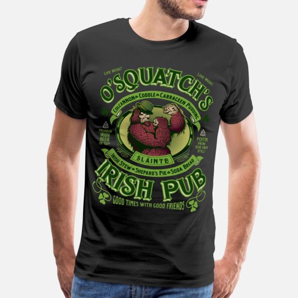 

o squatch s irish pub t shirt men printed tee shirt crew neck cute fashion spring autumn letter shirt