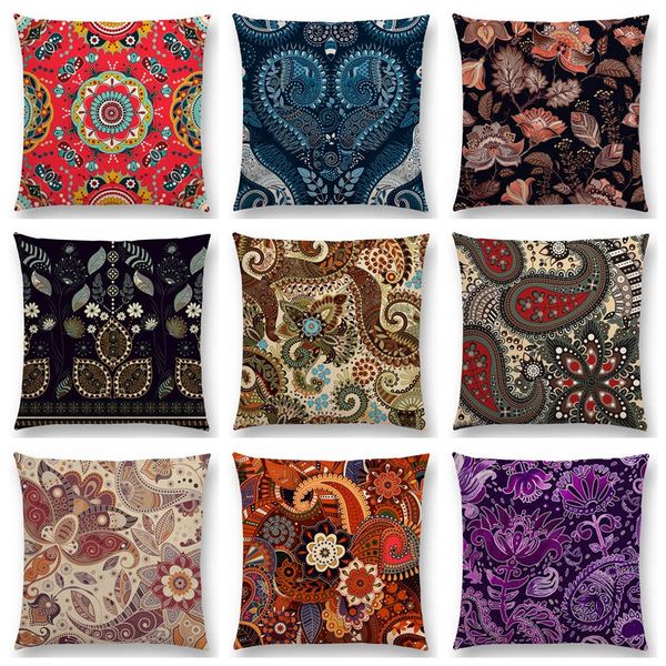 

cushion/decorative pillow paisley mandala decorative pattern flower plants national style geometry petal leaf colorful cushion cover nice ca