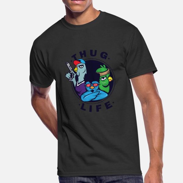 

thug life birds tshirt design hip hop dope t shirt men print 100% cotton round neck letters sunlight funny spring autumn formal shirt