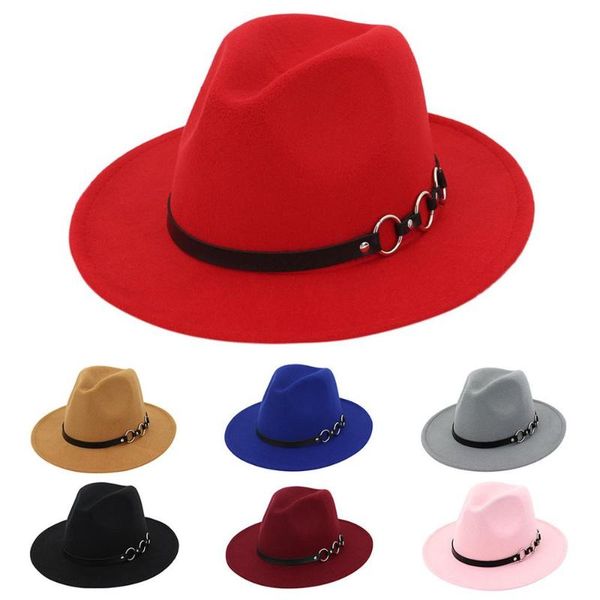 

hats men & women vintage wide hat with belt buckle adjustable solid outbacks hats wide brim fedora mütze #2s27, Blue;gray