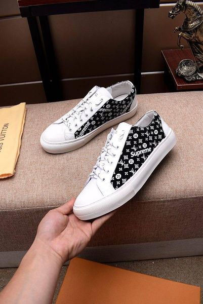 

2021x limited edition men 's leather fashion wild sports shoes casual shoes ,comfortable low -shoes ,send the original box packagi, Black