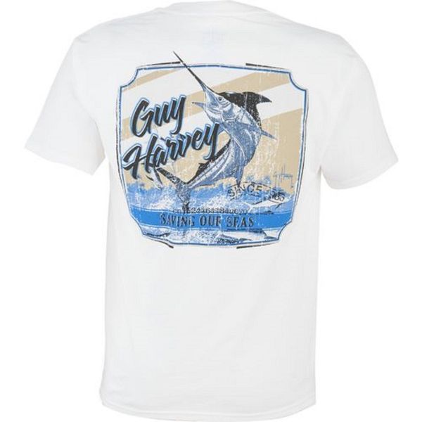 

guy harvey mens classic saving our seas short sleeve pocket t-shirt
