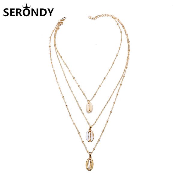 

chokers alloy shell multilayer boho pendant choker necklace for women neck chains 2021 trend jewelry gift friends aesthetic xl10381, Golden;silver