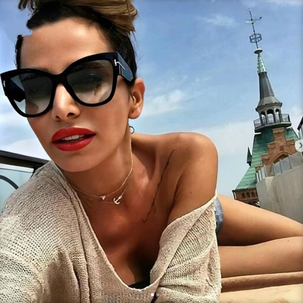 

2020 new sunglasses women luxury designer fashion black cat eye oversized sunglasses female gradient sun glasses, White;black