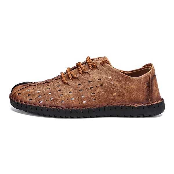 

sepatu pria chaussure summer genuine leather casual male driver szie buty, Black