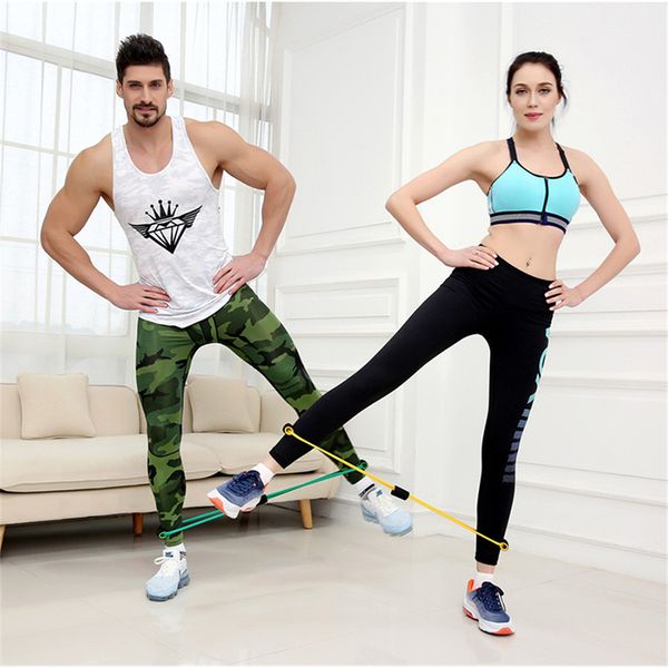 

home resistance bands yoga fitness resistance 8 word chest expander rope workout muscle fitness rubber elastic bands for