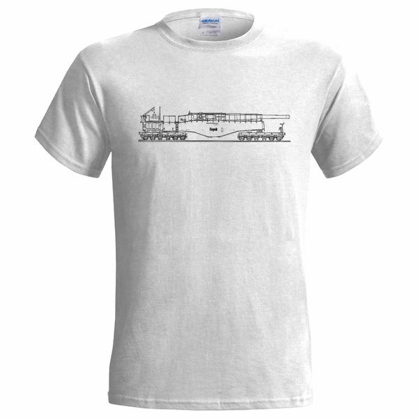 

leopold railway gun blueprint mens t shirt krupp rail gun world war 2019 t-shirt men 100% cotton print short sleeve tee shirts