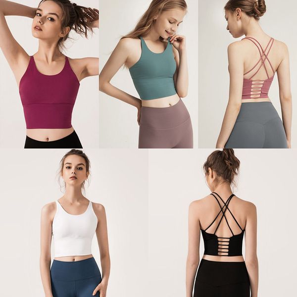 

sports bra thin shoulder strap beautiful back sports underwear female shockproof gathering running fitness bra yoga camisole, White;black