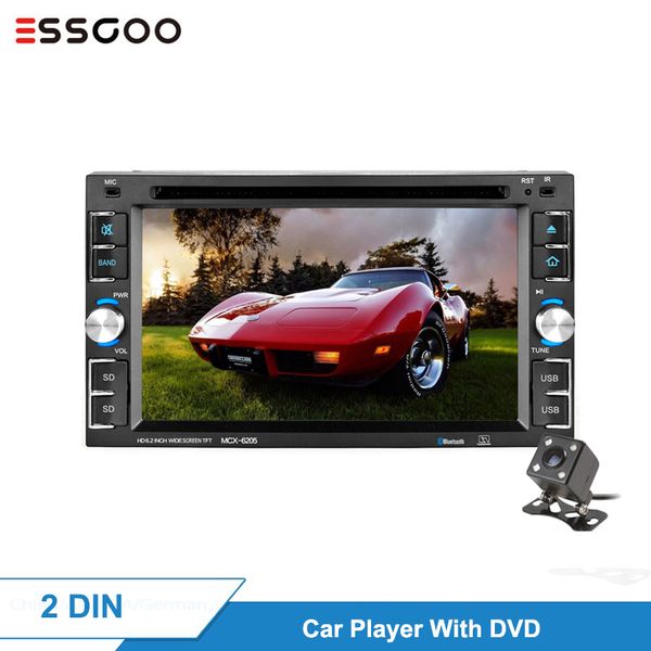 

essgoo 6,2" 2 стерео din автомобильный радиоприемник dvd-плеер mp5 аудио bluetooth usb fm tf камера заднего вида сенсорный экран мультимедиа
