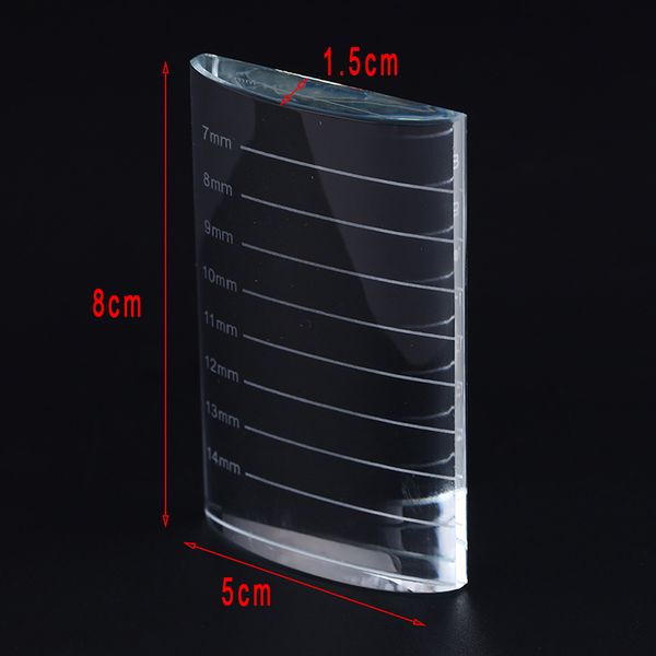 

u-shape clear glass false eyelash extension pallet fake eye lashes crystal holder adhesive glue pad eye makeup tool