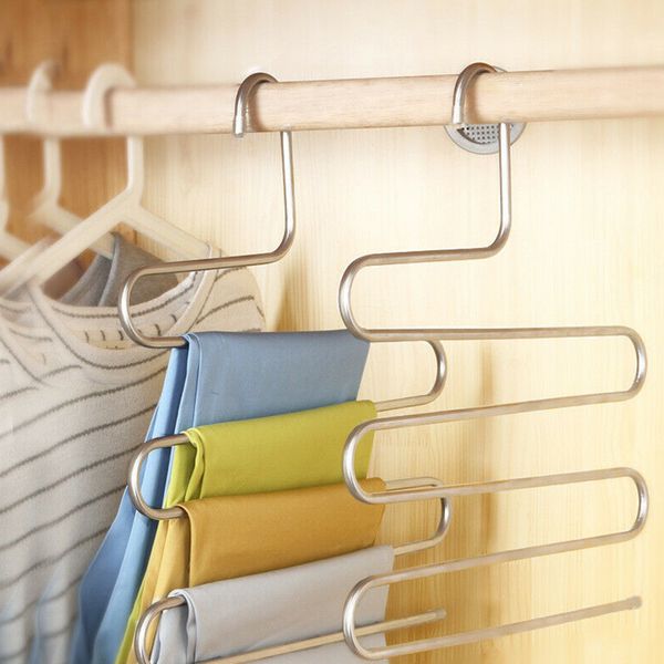 

брюки вешалка экономия пространства нержавеющей стали многофункциональный органайзер s shape home