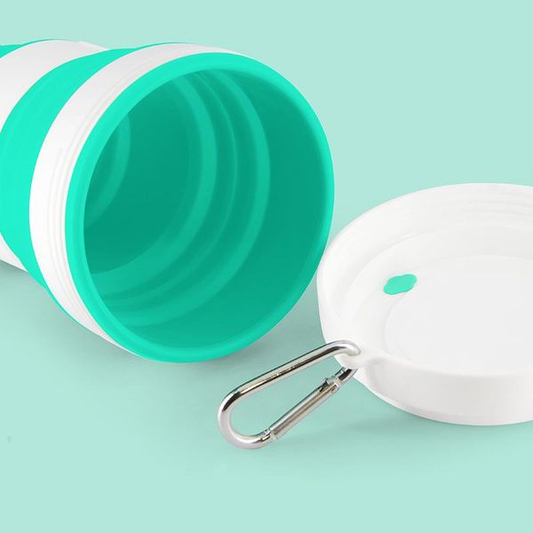 

cgjxs550ml creative silicone folding coffee cup silicone folding cup home outdoor compression cup for travel camping hiking portable hot, Silver