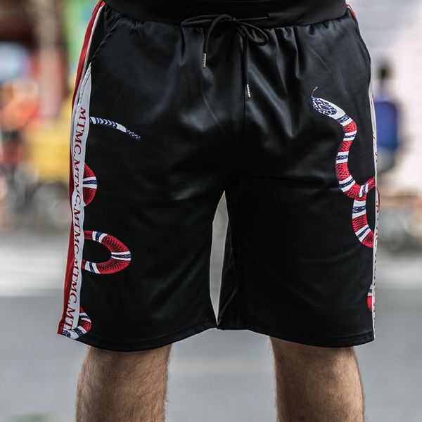 

men's pants 2020 new stylist shorts summer casual loose men's five minutes sport pants fashion printed casual style over size -5x, Black
