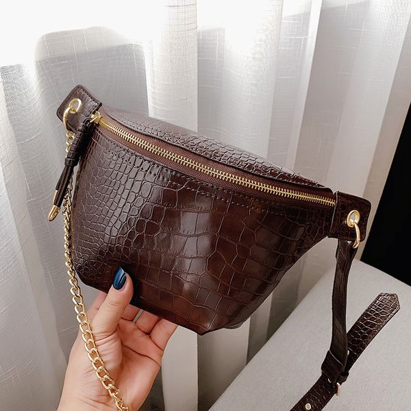 

women chest bags fashion leather messenger bag multi-functiona shoulder female large capacity zipper phone money waist packs