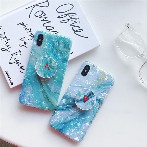 

cgjxsfor iphone6 6s 7 8 plus fritillaria agate watercolor marble case for capa iphonex xs xr max cover fashion conch shell soft cases