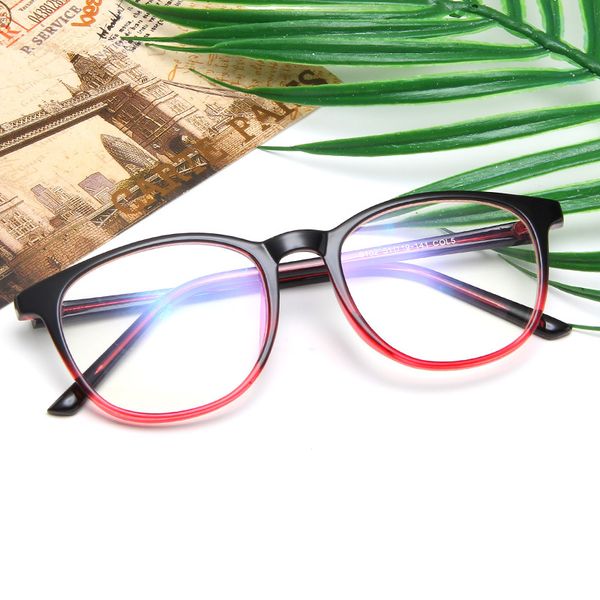 

korean version of the full frame retro flat mirror simple new literary glasses frame joker can be equipped with myopia glasses, Black