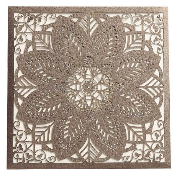 

1pc laser cut wedding invitations card flower lace carved pattern greeting card with wedding party valentine supply