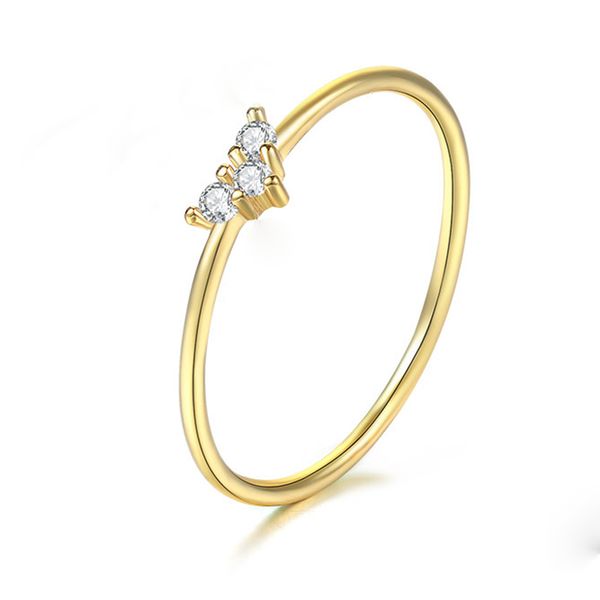 

wedding rings fashion gold for women minimalist sweet heart shaped zircon 2 colors thin finger ring proposal party gift jewelry, Slivery;golden