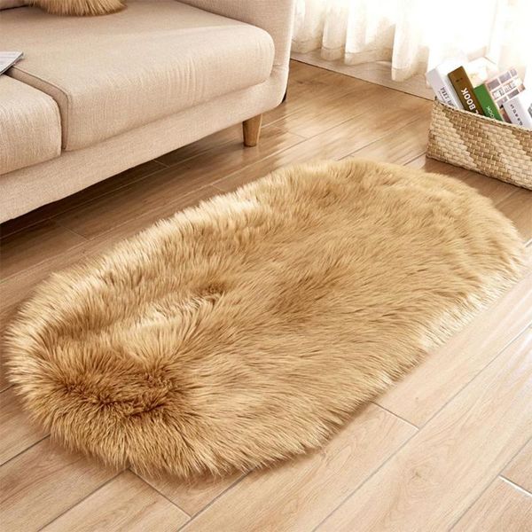 

soft faux sheepskin fur carpet bedroom floor area rugs shaggy plush tapis white faux fur rug bedside rugs, 2 x 3 feet