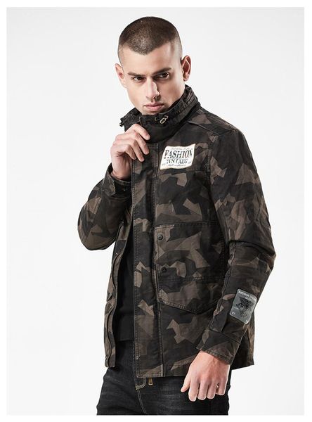 

jackets street mens jacket camouflage mens designer jackets fashion slim badge patch designs zipper fly jean, Black