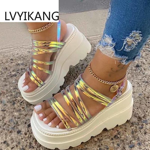 

women sandals 2020 fashion wedge platform gladiator sandals for women summer shoes high heel sandal female sandalias mujer, Black