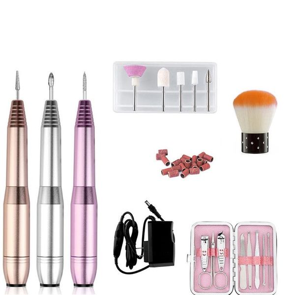 

20000rpm portable electric acrylic nail drill file buffer machine kit manicure pedicure tools nail art pen nails file tools kit