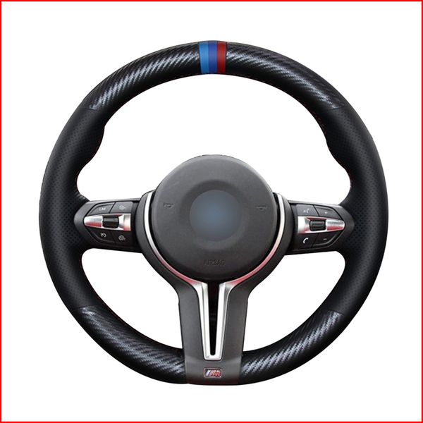 

black pu carbon fiber steering wheel cover for bmw f87 m2 f80 m3 f82 m4 m5 f12 f13 m6 x5 m f86 x6 m f33 f30 m sport