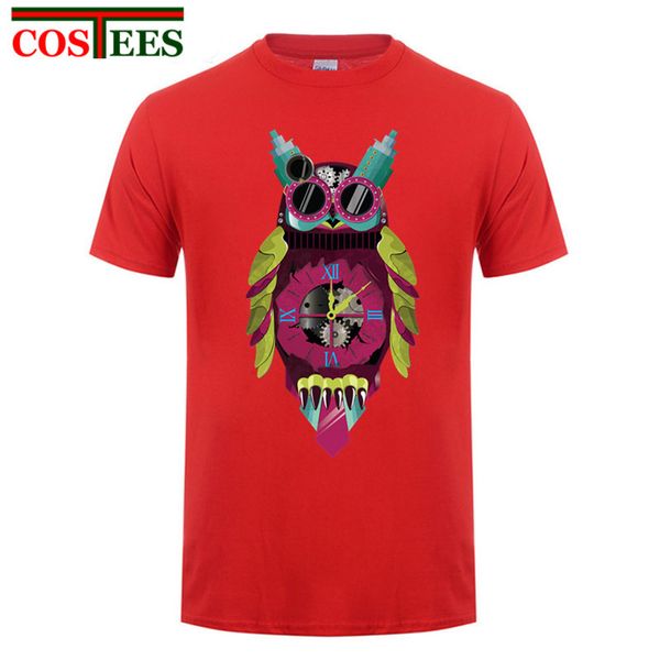 

elegant cute steampunk owl t shirt male fashion 2019 brand clothing crewneck short sleeve skates tees man steampunk men clothing