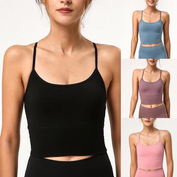 

cross sports bras for women female no trace yoga running bra vest sports bra without steel ring underwear 2020dgh3, White;black