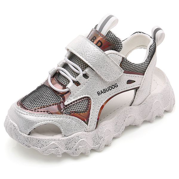 

children's sandals heighten breathable hole shoes breathable summer boys and girls comfortable solid bottom sports and leisure, Black;red