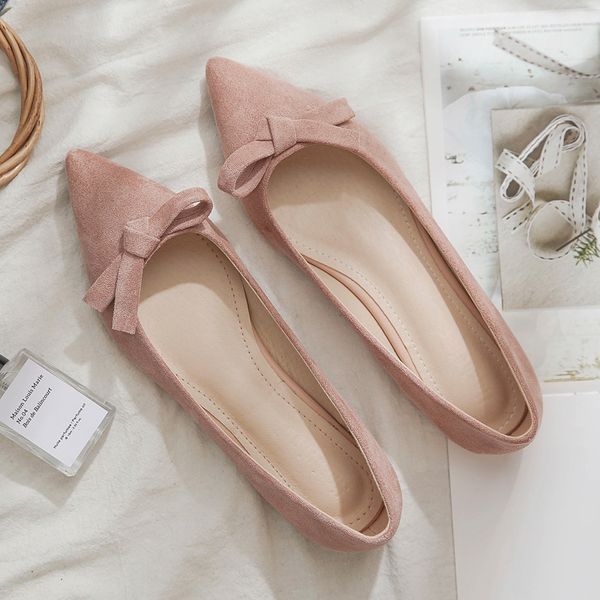 

2020 summer new women flats size 31-45 flock leather bowknot solid color lady flat heel shoes soft sole slip on moccasins office, Black
