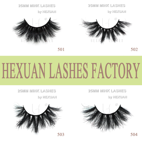 

false eyelashes hexuan 25mm 5d mink lashes 100% handmade natural long crurlty no additive pungent smell and allergic